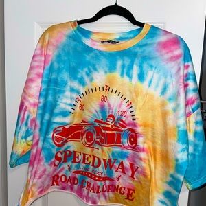 Cropped Indy 500 Tie Dye Tee